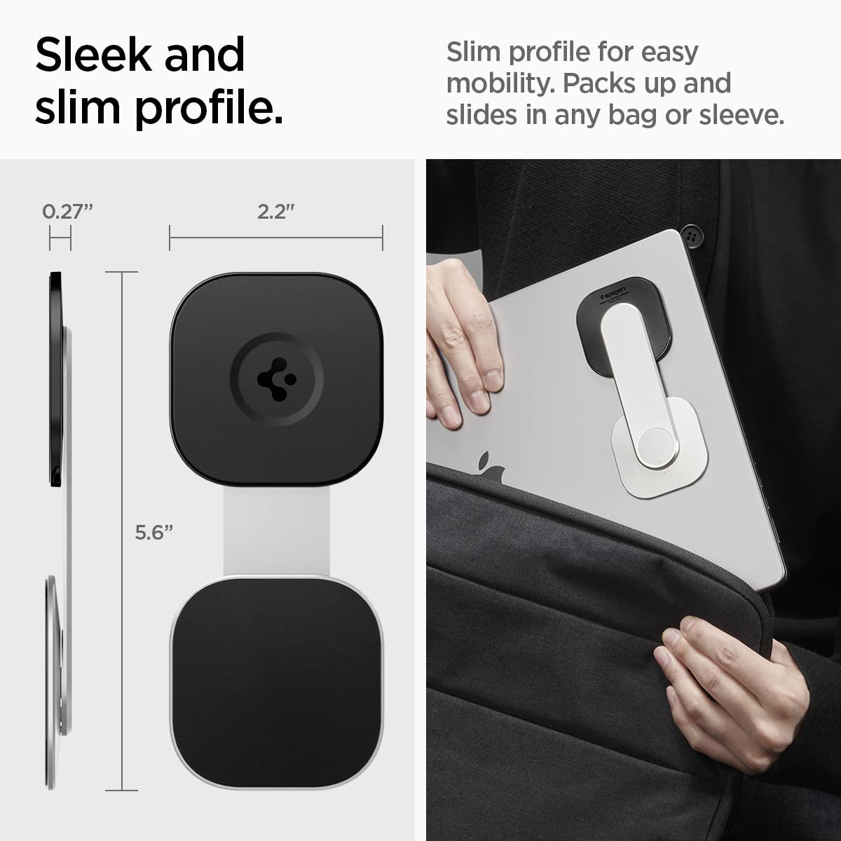 Spigen S312 OneTap Magnetic Mount for Laptops/Monitors - Silver