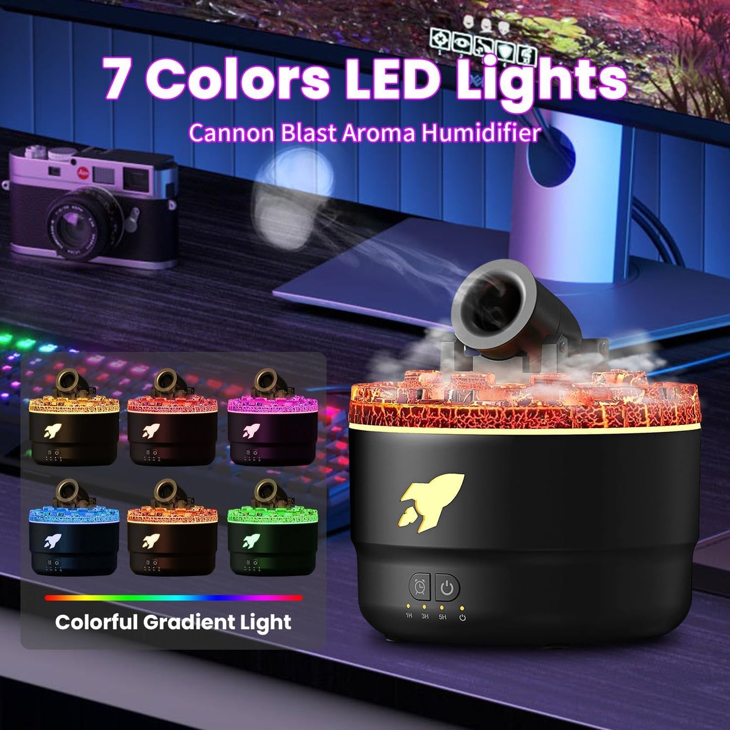 Fulminare Cannon Blast Humidifier with 7 LED lights