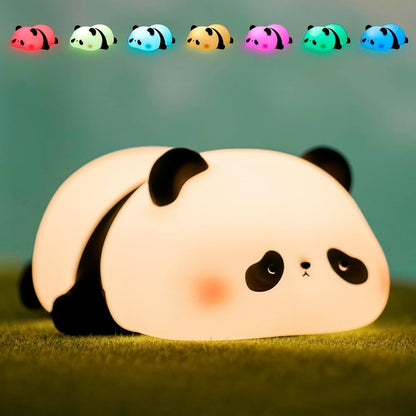 Baby panda night light for kids – soft silicone LED lamp