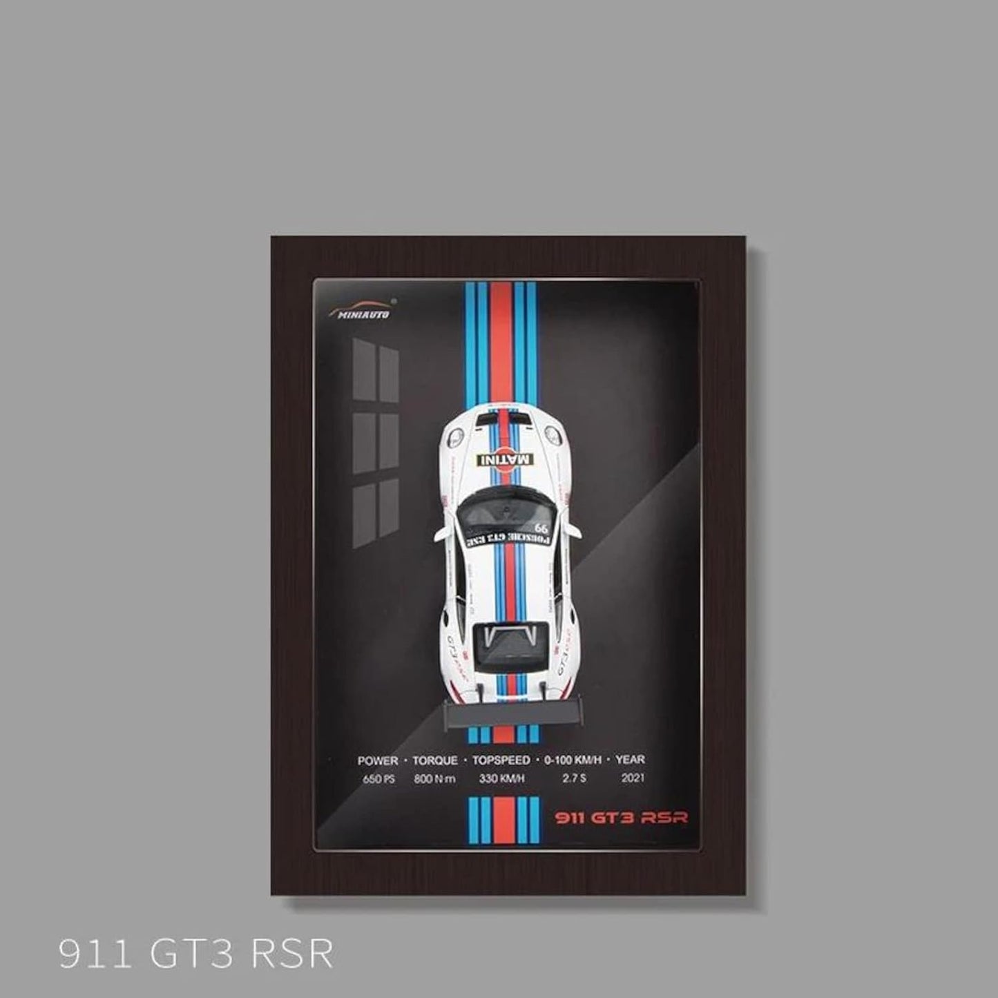 Toy Rush 3D car wall art with wooden frame and lights