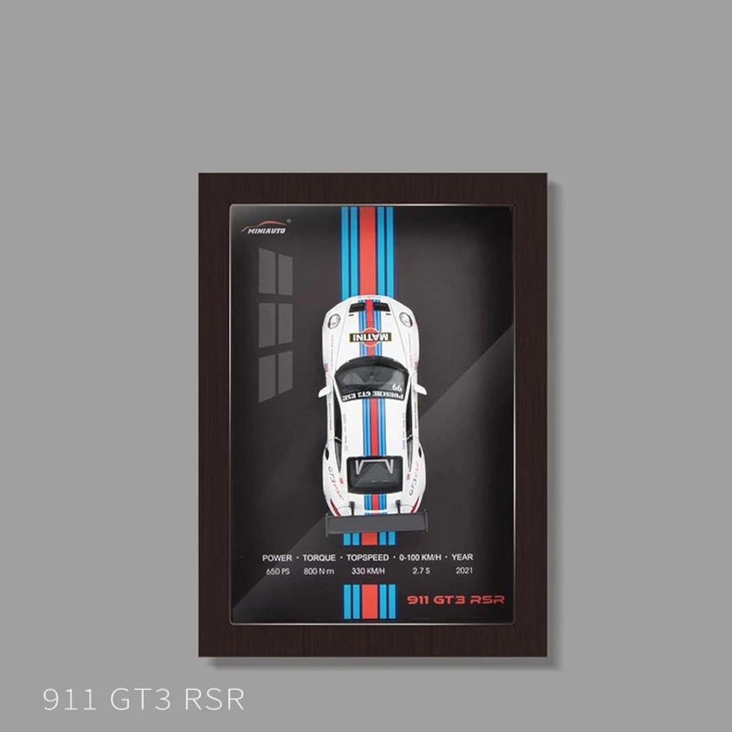 Toy Rush 3D car wall art with wooden frame and lights