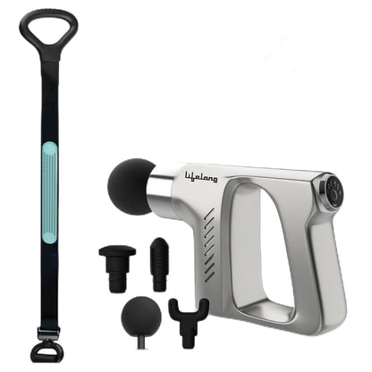 Lifelong Gun Massager for Pain Relief with 9 Massage Heads Massage Gun Machine for Full Body - Gun Massager Rechargeable with 9 Speed Levels & Easy-Grip Handle for Muscle Massage of Back, Neck, Shoulder, Hand, Foot & Leg