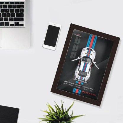 Toy car frame with opening doors and pull-back action