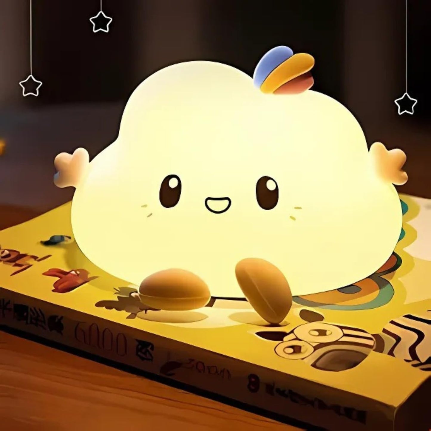 Cute cloud night light for kids – soft silicone LED lamp