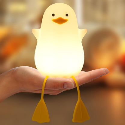 Baby duck night light for kids – soft silicone LED lamp