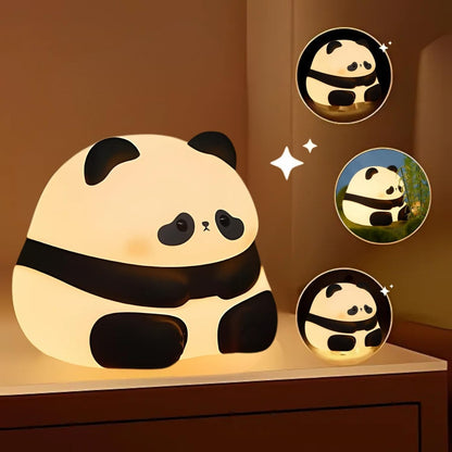 Baby panda night light for kids – soft silicone LED lamp