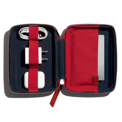 DailyObjects Travel Digital Accessories Storage Bag | Portable Gadget Organizer Case | Regular Zippered Tech Kit Organizer Pouch for Memory Cards - Blue, Canvas, 21 Centimeters