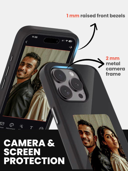 Macmerise - iPhone 15 Pro - Dopamine Case with Smart E - Ink Display Baby Pink NFC Case, Customize Image Screen Display Photo in Mobile Phone, Durable Protection, Sleek Design