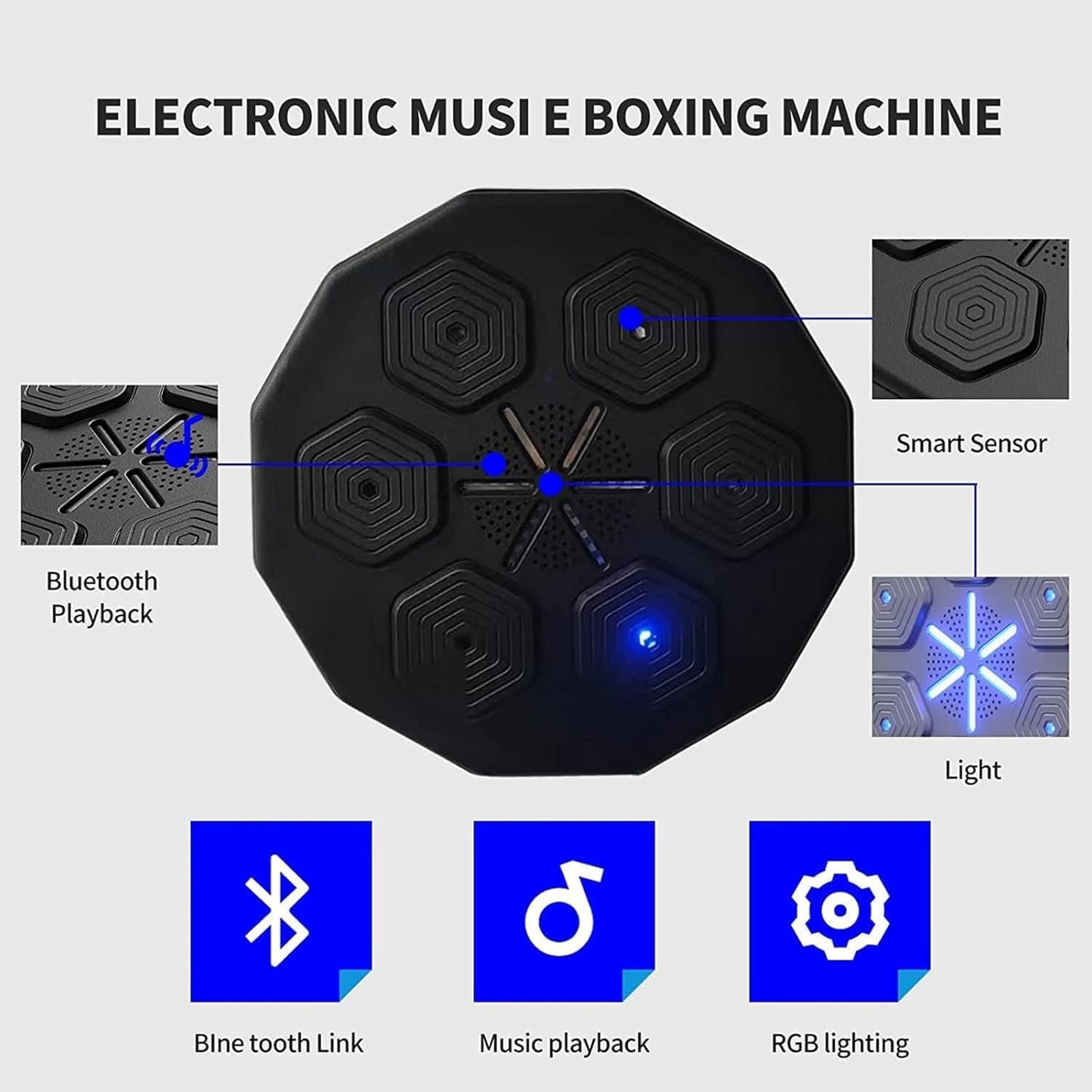 Dratal Bluetooth Music Boxing Machine, Smart Wall-Mounted Punching Equipment for Family Fitness and Stress Relief