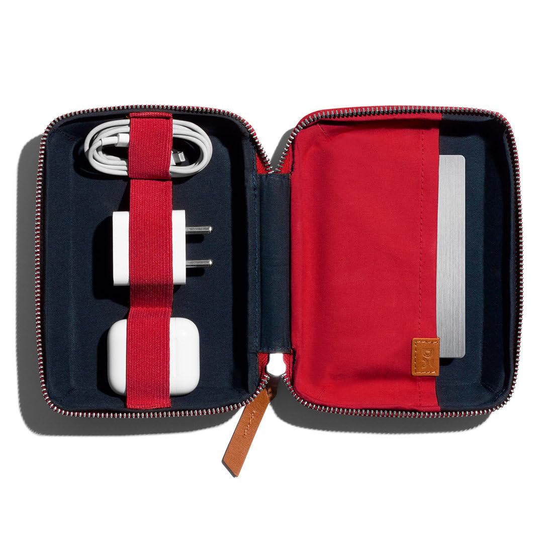 DailyObjects Travel Digital Accessories Storage Bag | Portable Gadget Organizer Case | Regular Zippered Tech Kit Organizer Pouch for Memory Cards - Blue, Canvas, 21 Centimeters