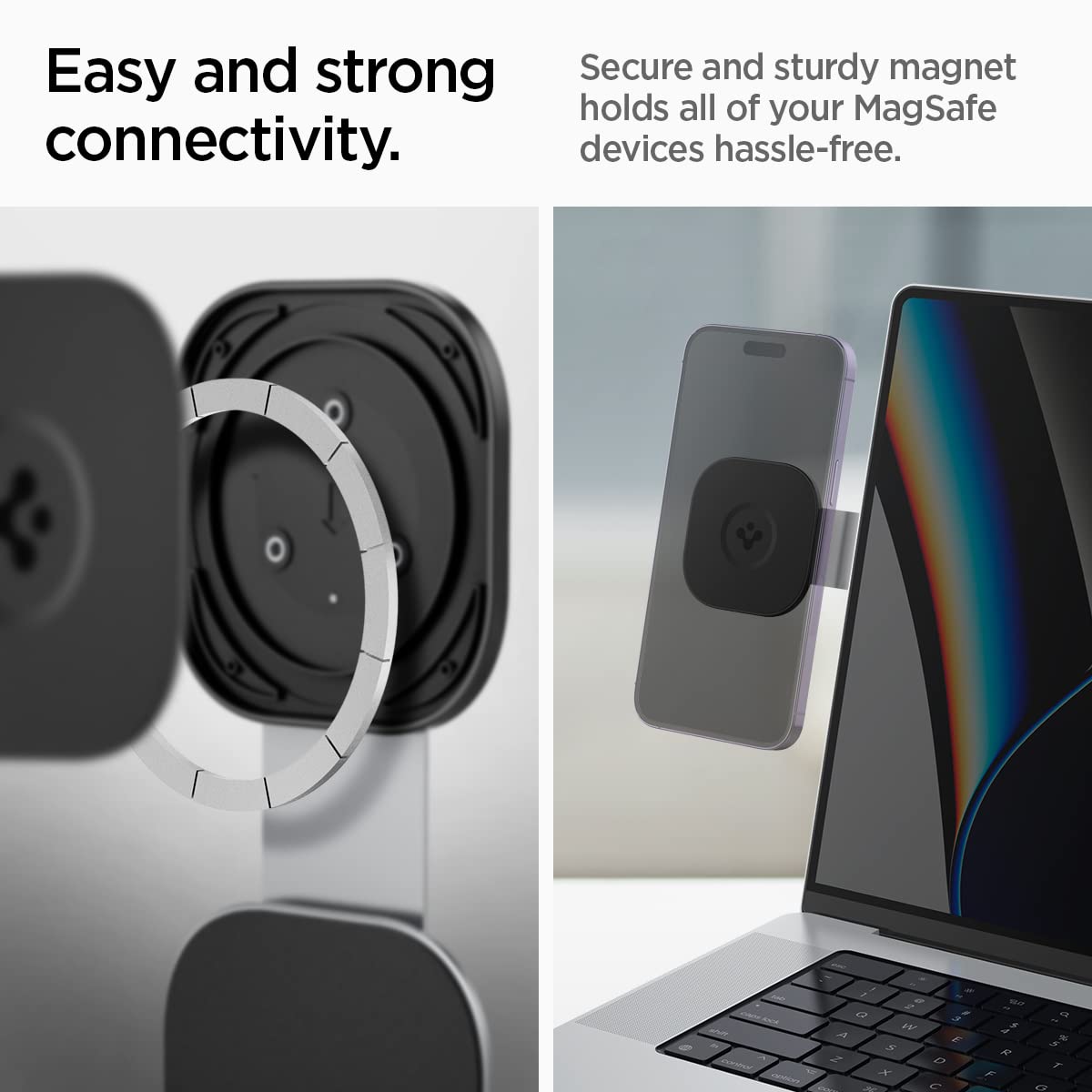 Spigen S312 OneTap Magnetic Mount for Laptops/Monitors - Silver