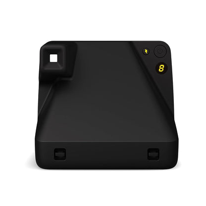 Black electronic device with a digital display on a white background