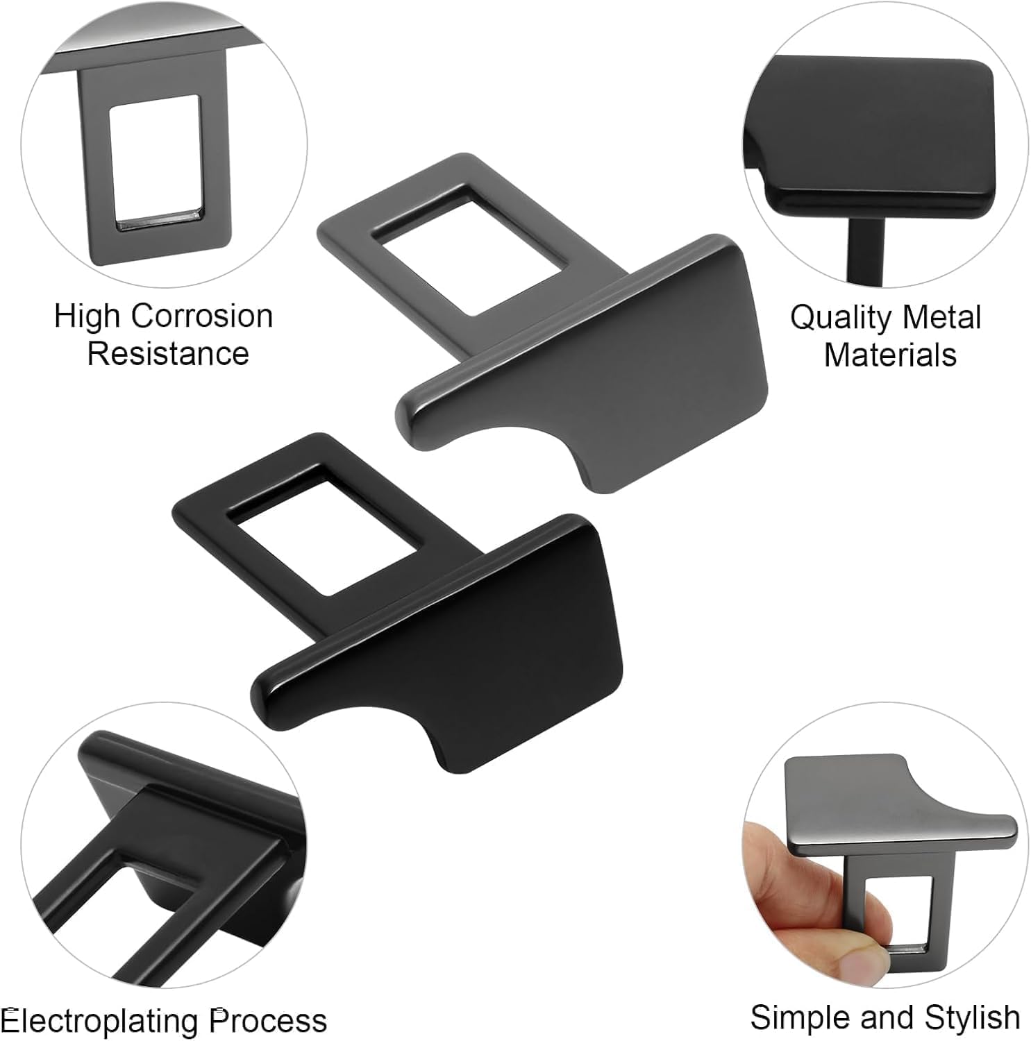 Metal clip with features highlighted on a white background