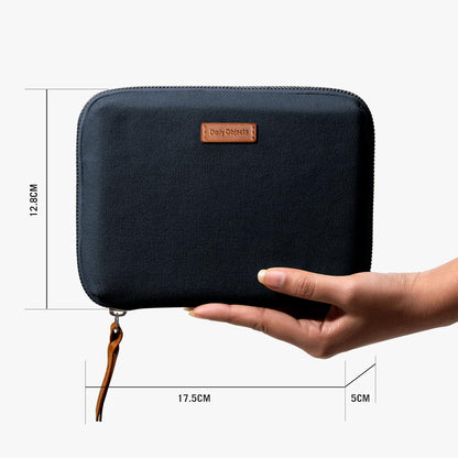 DailyObjects Travel Digital Accessories Storage Bag | Portable Gadget Organizer Case | Regular Zippered Tech Kit Organizer Pouch for Memory Cards - Blue, Canvas, 21 Centimeters