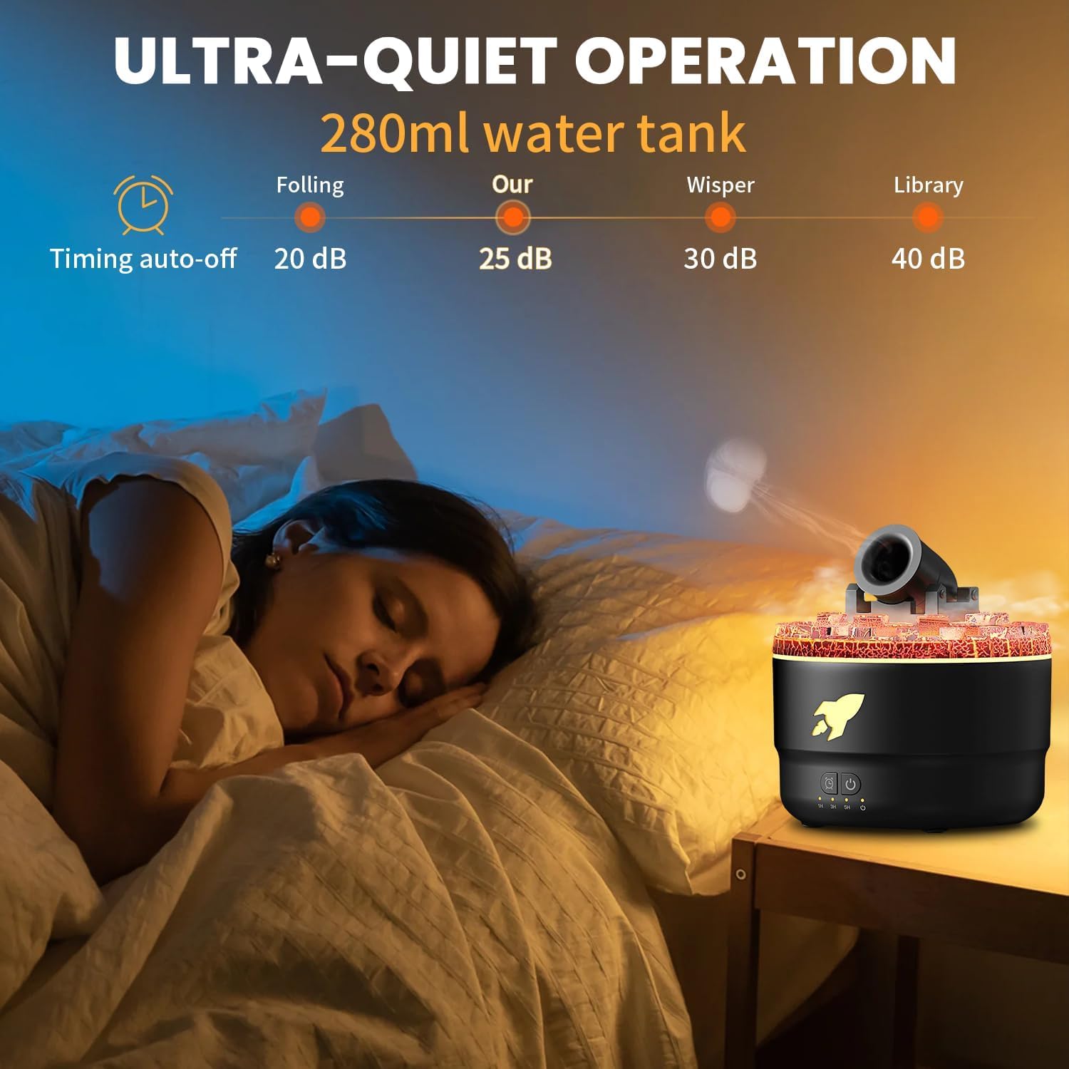 Fulminare Cannon Blast Aroma Humidifier, 7 Colors LED Vapor Cannon Humidifier Silent Diffuser, 2 Mode Creative Turret Air Aromatherapy Small Home Desktop Diffuser for Bedroom (Multicolour)