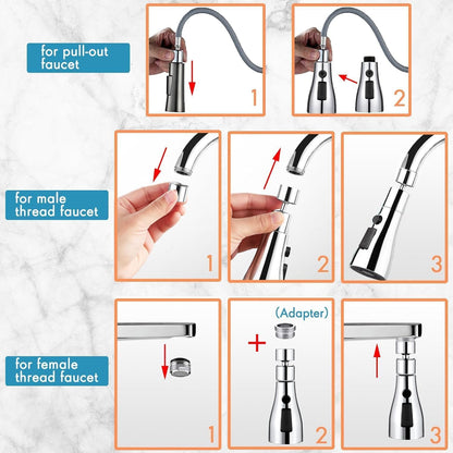 Nubilous Tap Extender for Kitchen Sink, Flexible Faucet with Tap Extension for Convenient Use Upgrade Your Kitchen Sink with Flexible Tap for Easy Access