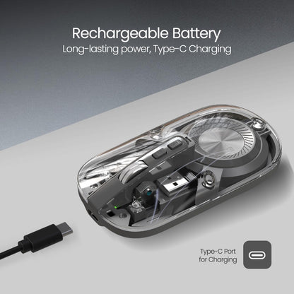 Rechargeable battery with Type-C charging port on a gray background