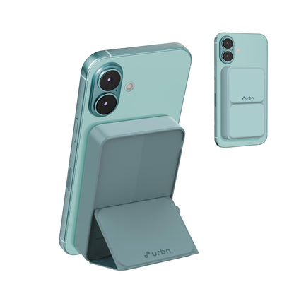 URBN 10000 mAh Stand Magsafe Power Bank with Stand | 15W Fast Wireless Charging |Strong Magnetic Hold | Type C Input/Output | Pass Through Charging | MagTag Ring Included | (Black) -USB Type C