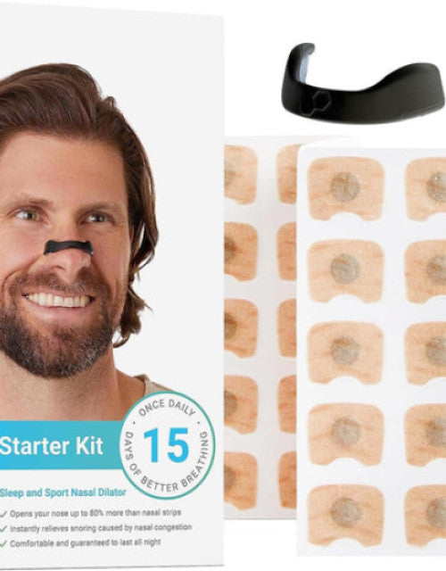 Nasal strip starter kit with a man's face on the packaging